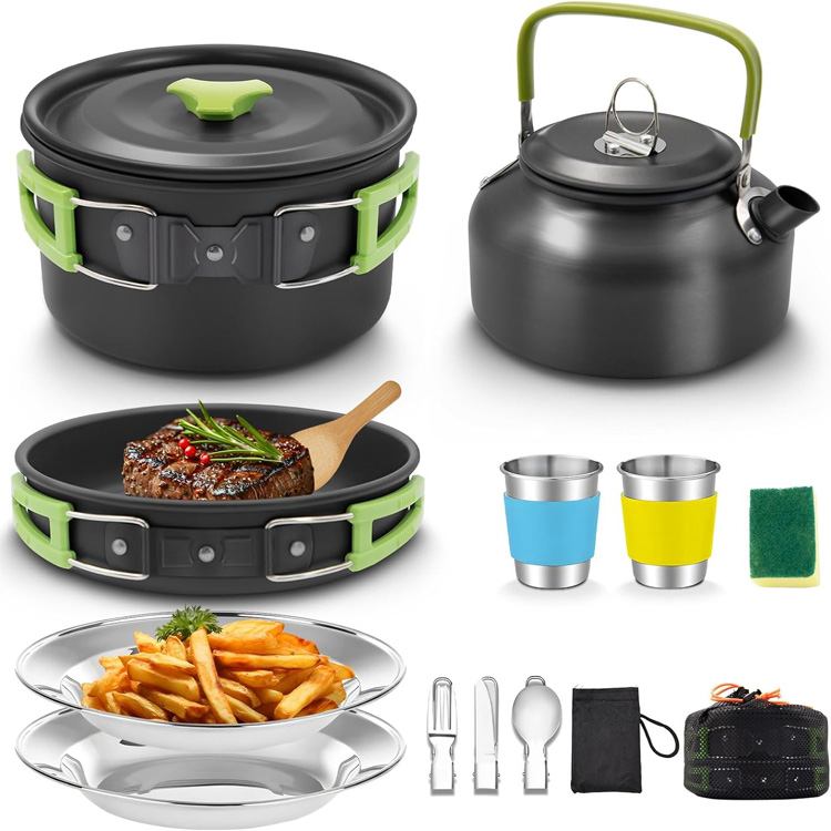 16ks Campingové nádobí, Camping Cooking Set Camping Pot