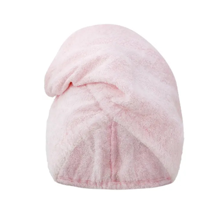 Absorpční růžový bambusový bambusový turban zabalen ručník