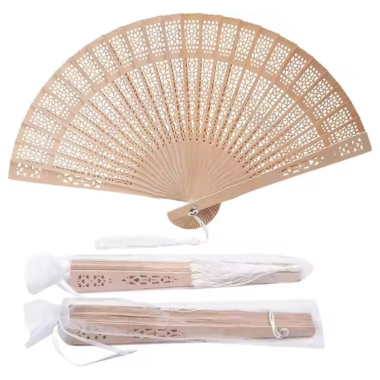 Bambusový vintage dárek k narozeninám skládací dřevěný ruční ventilátor