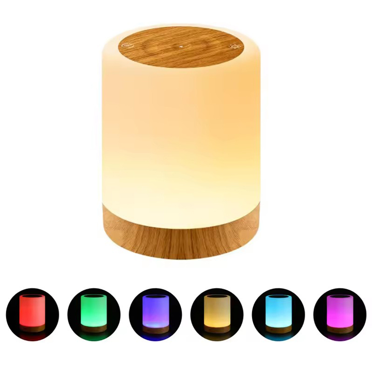 Dotyková přenosná dobíjecí LED RGB stolní lampa do ložnice