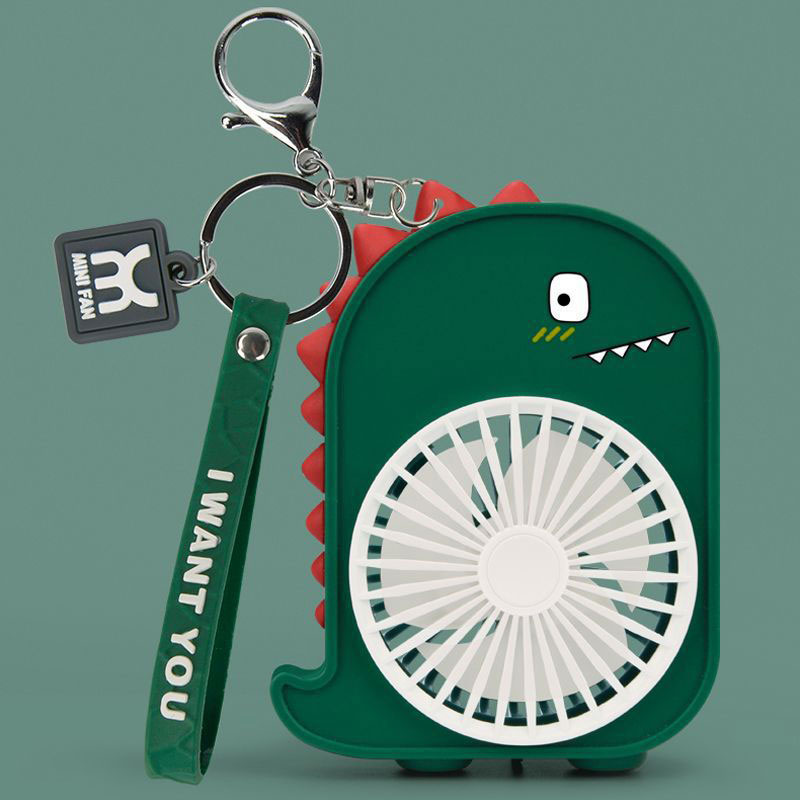 Cartoon Dinosaur Přenosný Mini Fan S Keychain