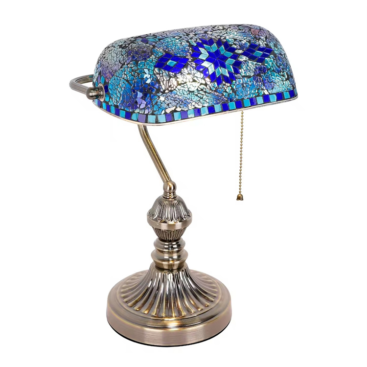 Dekorace vitráže bankéři Stolní lampa ve stylu mozaiky