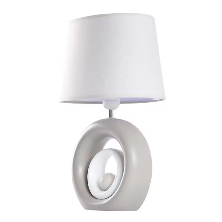 Farmhouse Drum Současná stolní lampa z keramického kamene