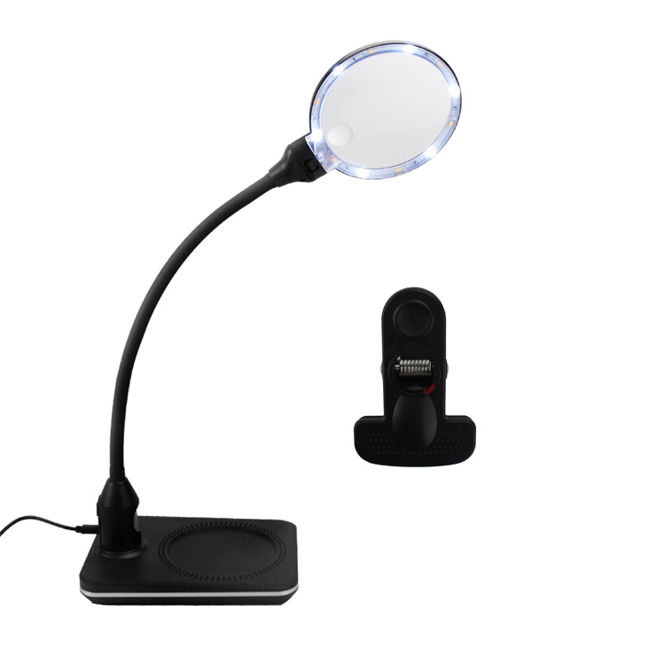 Flexibilní rameno LED zvětšovací sklo Lens Craft Stolní lampa