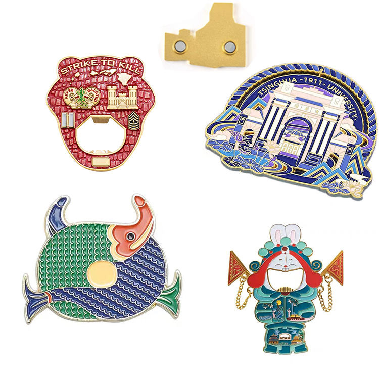 Třpytivé kovové magnety na ledničku Reklamní magnety na ledničku