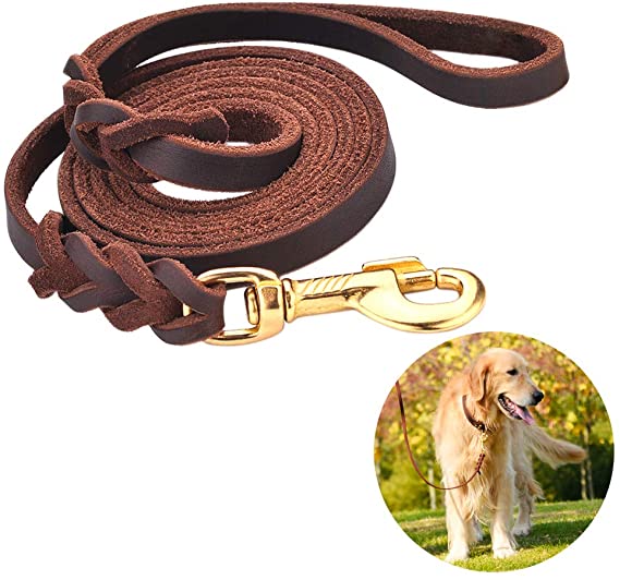 Heavy Duty Hand Made Braided Training Leather Dog Leash