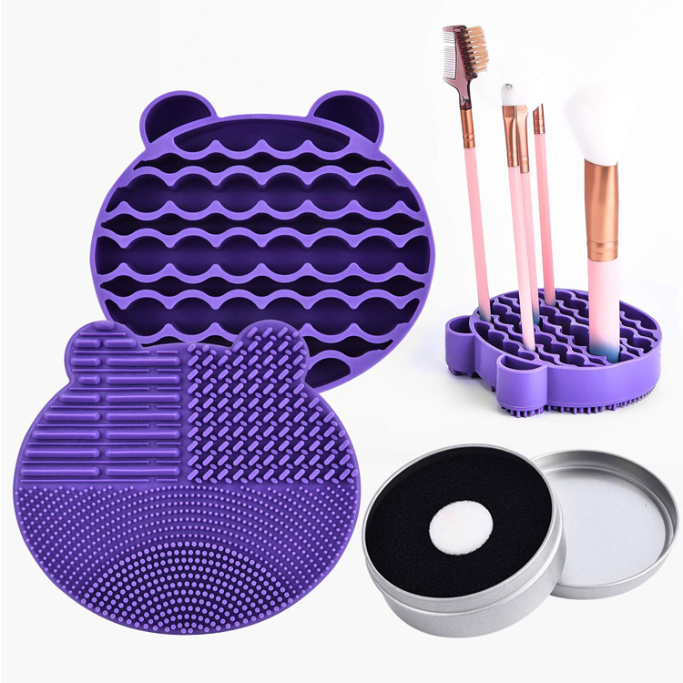 Přenosný držák na sušení silikonový čistič štětců na make-up