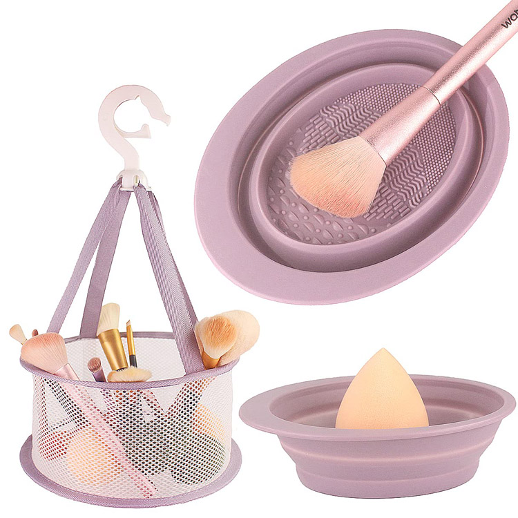 Čisticí podložka na štětec na make-up a síťka na sušení