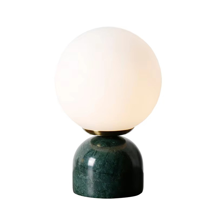Moderní noční stolní lampa s mramorovou základnou Mini Glass Smart