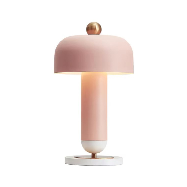 Mushroom Home Decor Villa Nordic Pink kovové stolní lampy