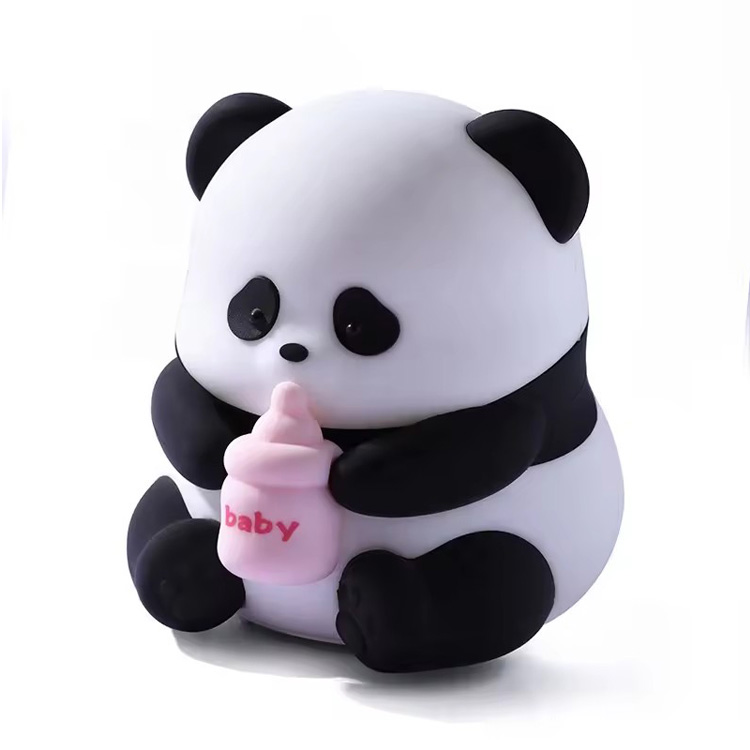 Noční světýlka Panda Baby Roztomilá zvířecí silikonová stolní lampa