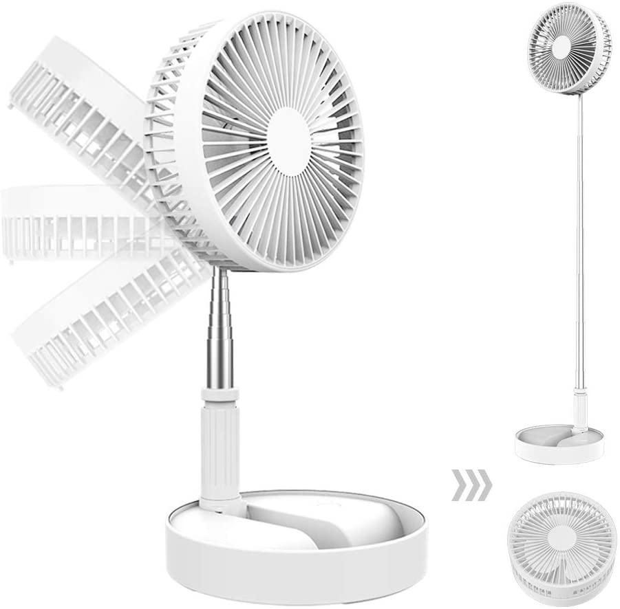 Přenosný skládací teleskopický nabíjecí ventilátor se světlem