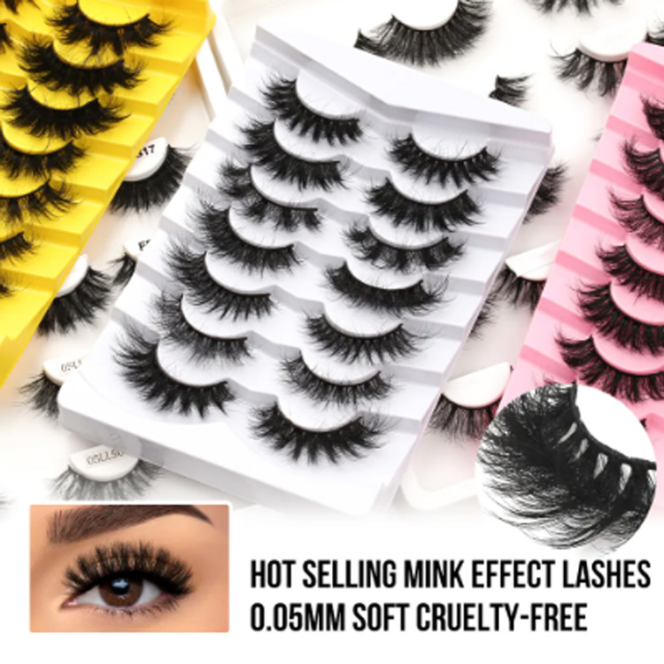 Soukromé štítky Faux Cils Fluffy Natural Faux Mink False řasy