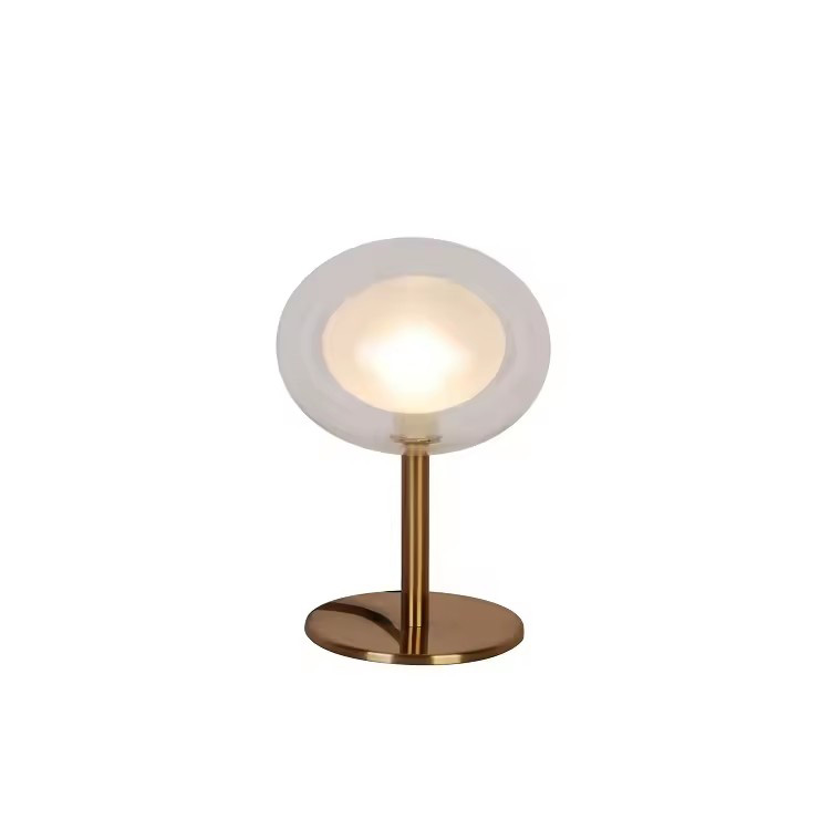 Kulaté skleněné kuličkové hotelové stolní stolní stolní lampy s kovovou základnou