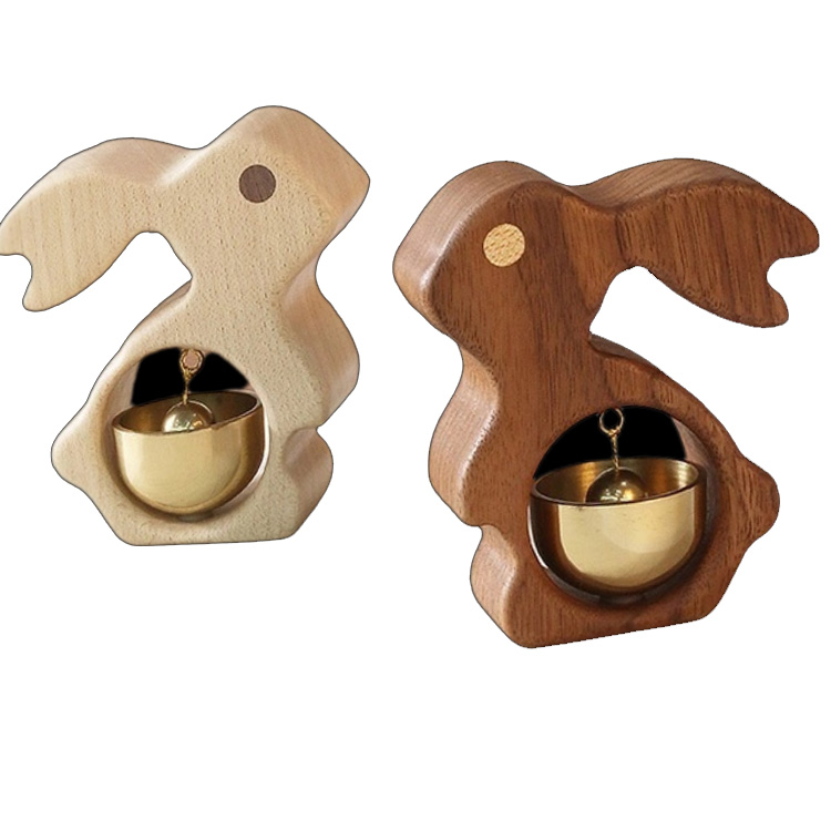 Magnety na ledničku pro králíka z masivního dřeva Ručně vyrobený mosazný zvonek