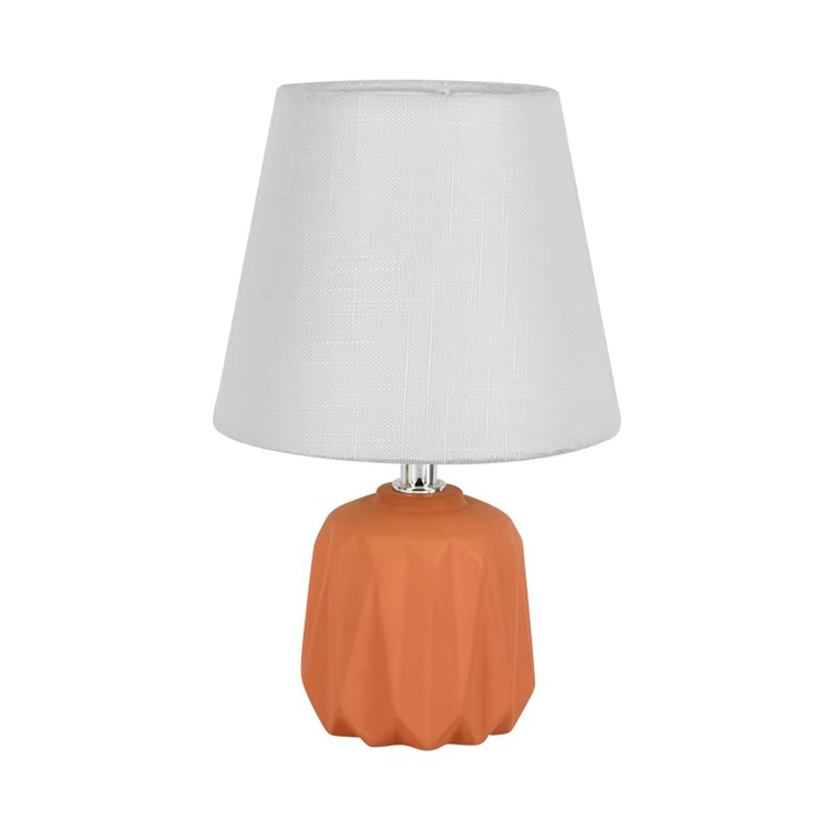 Velkoobchodní moderní design keramická základna oranžová stolní lampa