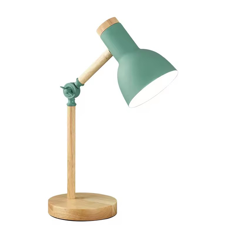 Dřevěná stolní lampa s dřevěným podstavcem Inteligentní čtecí dřevěná stolní lampa